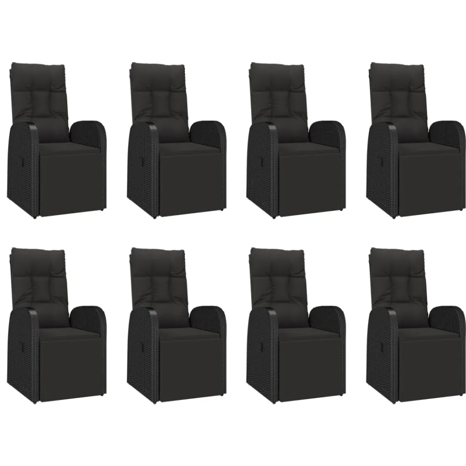 vidaXL 9-delige Tuinset poly rattan en massief acaciahout zwart, foto 3