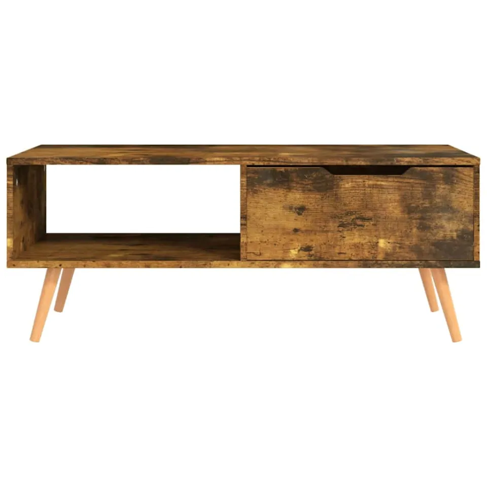 vidaXL Salontafel 100x49,5x43 cm bewerkt hout gerookt eikenkleurig Bruin