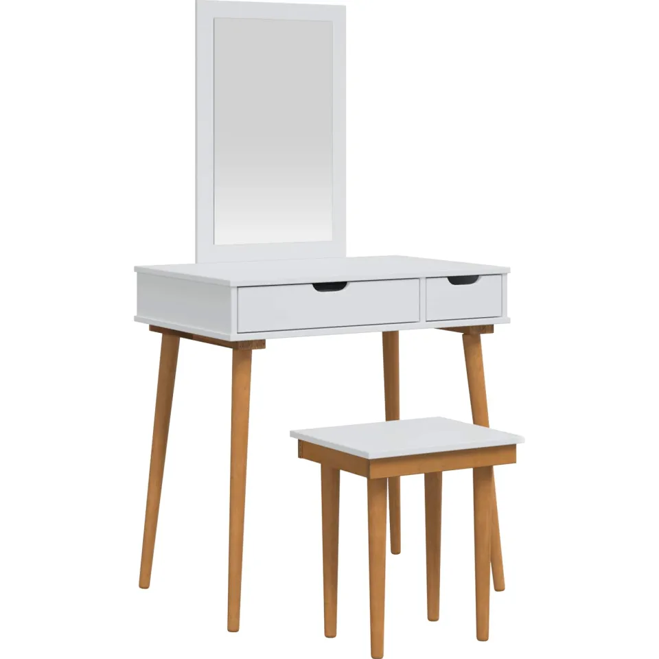 vidaXL Toilettafel Set FAUSKE 3 st Wit 76 x 50 x 143 cm, foto 3