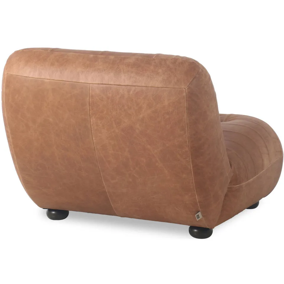 Dutchbone Wyatt Fauteuil Leer Cognac Bruin, foto 3