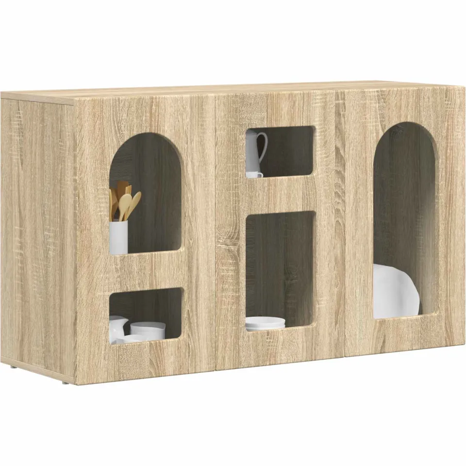 vidaXL Dressoir ELST Sonoma Eiken 100 x 35 x 59 cm Bewerkt hout Bruin