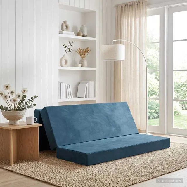 vidaXL Vouwbare Bankbed 200 x 67 x 45cm Blauw