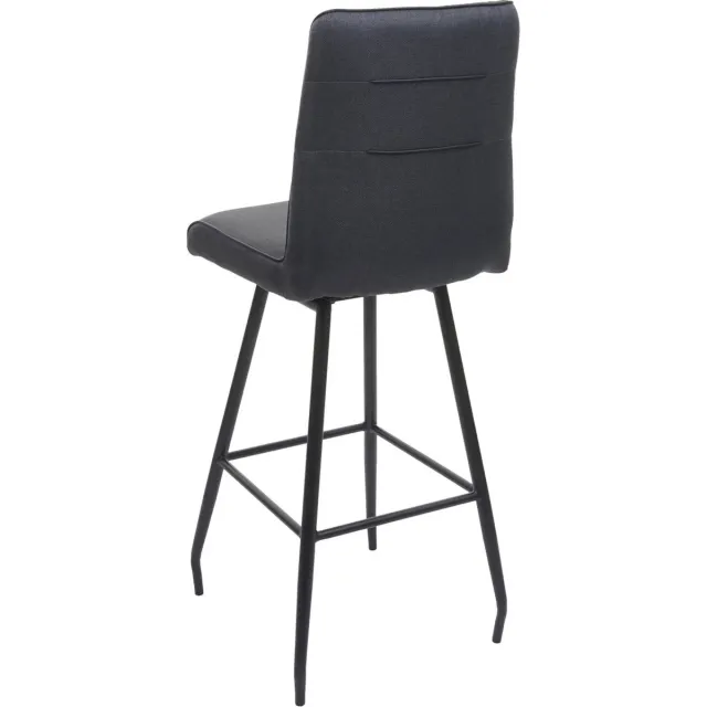 Barkruk MCW-H72, barkruk counter stool, draaibare auto-positie voetensteun staal stof/textiel ~ donkergrijs