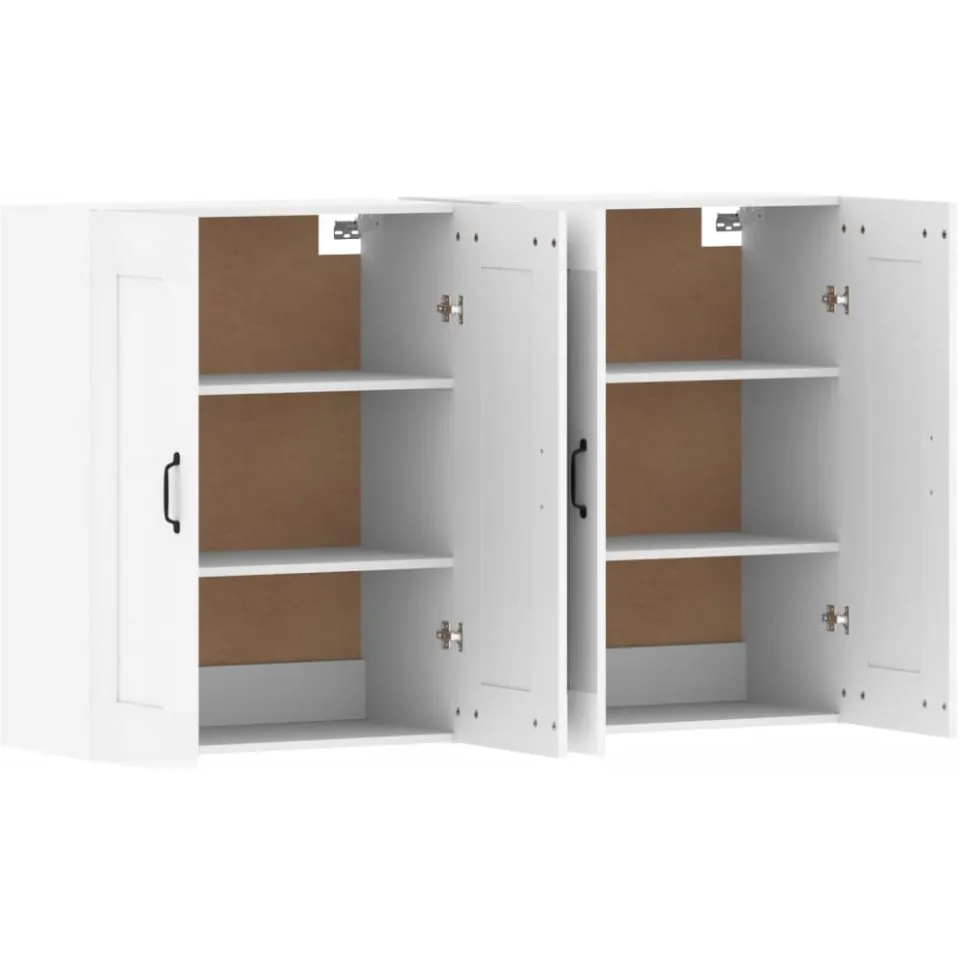 vidaXL Hangkasten 2 st bewerkt hout wit