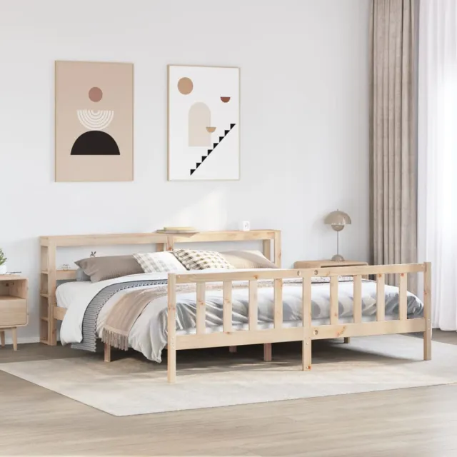 vidaXL Bedframe zonder matras massief grenenhout 180x200 cm bruin