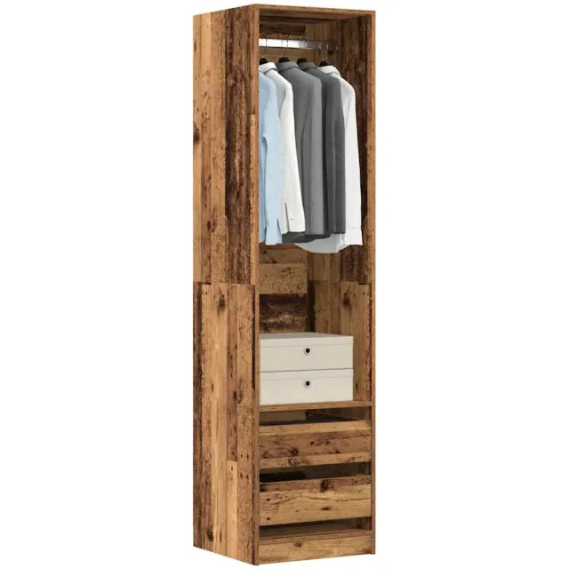 vidaXL Kledingkast 50x50x200 cm bewerkt hout oud hout bruin