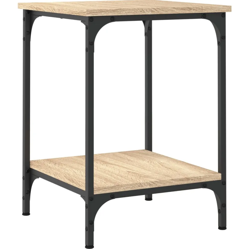 vidaXL Salontafel 40x40x55 cm bewerkt hout sonoma eikenkleurig, foto 3