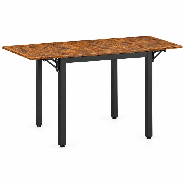 Monza Home Inklapbare Eettafel – Keukentafel voor 2 tot 4 Personen – Klaptafel met 2 Neerklapbare Zijbladen – 3 Standen: 76 / 98 / 120 cm – Ruimtebesparend voor Kleine Ruimtes, Studio & Appartement – Vintage Bruin – Monza Home