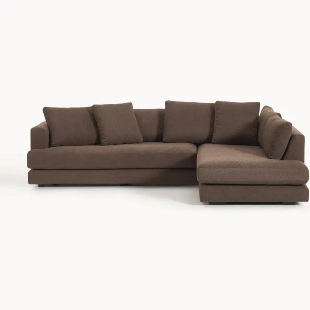 Westwing Collection Bouclé hoekbank Tribeca (3-zits) bruin