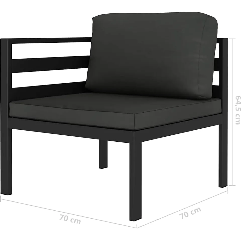 vidaXL 2-delige Loungeset met kussens aluminium antraciet, foto 3