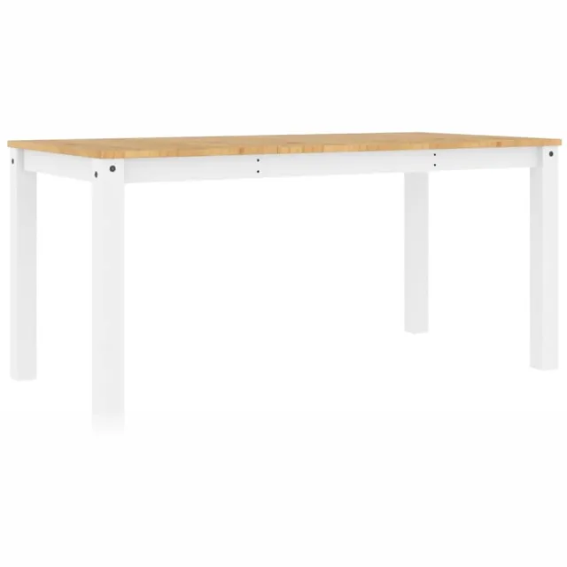 vidaXL Eettafel - Panama - 160x80x75 - cm - massief - grenenhout - wit