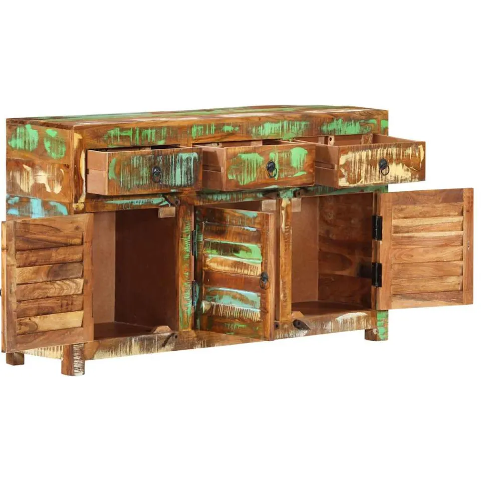 vidaXL Dressoir 110x30x65 cm massief gerecycled hout bruin, foto 2