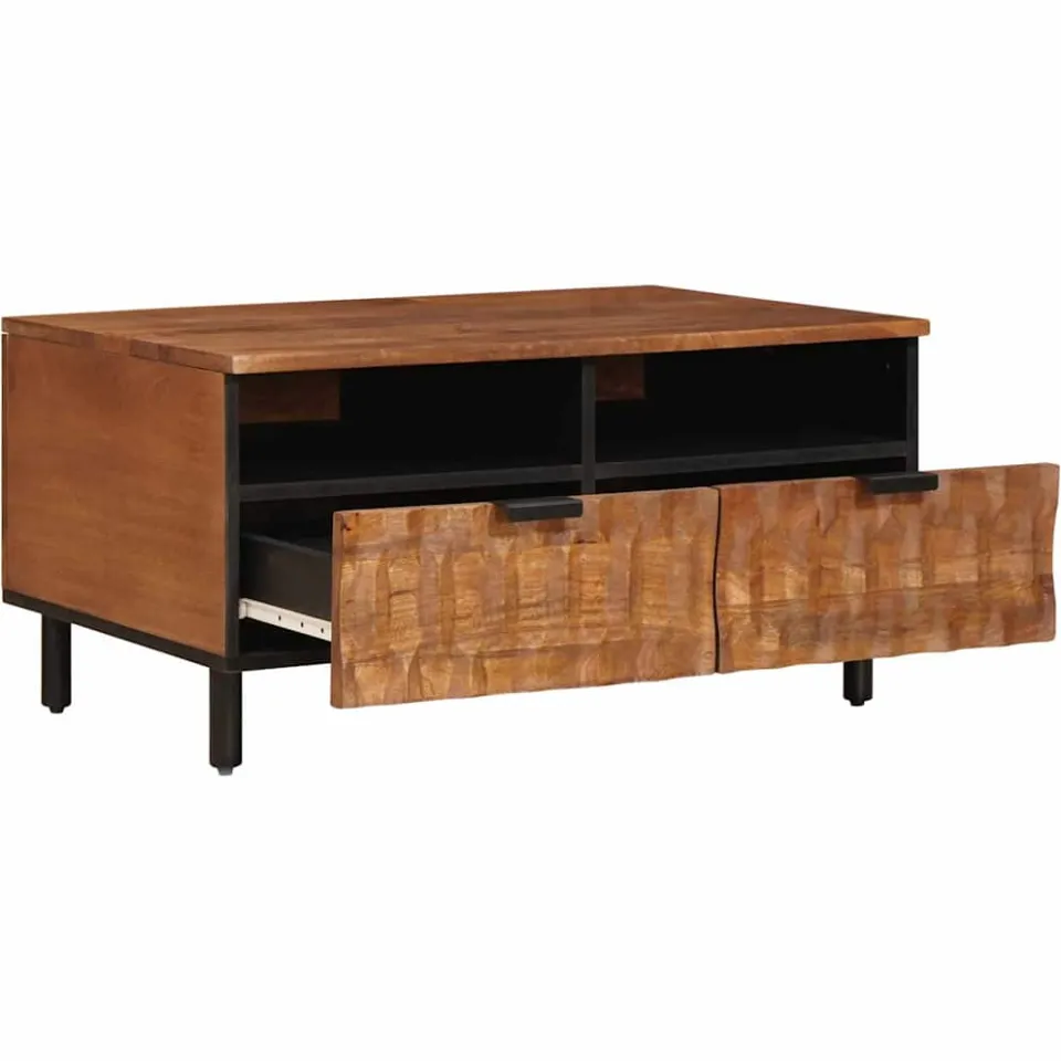 vidaXL Salontafel met lade Bruin 80 x 54 x 40 cm Massief Mango Hout, foto 2