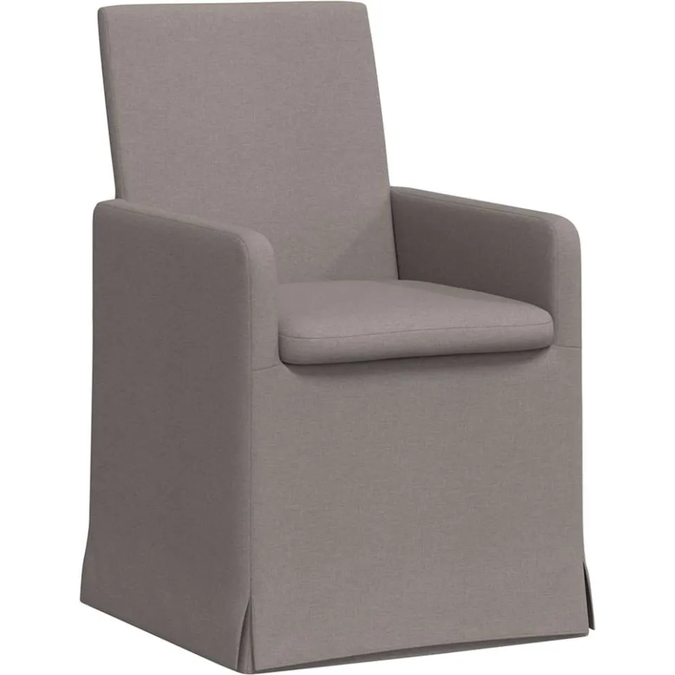vidaXL Eettafelstoelen 2 st Stof Taupe 57 x 68 x 94 cm