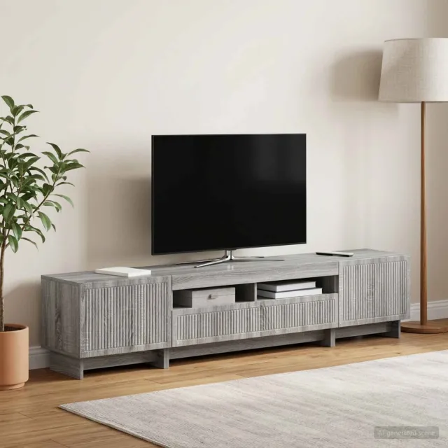 vidaXL 5-delige LED TV-kast Grijs Sonoma Bewerkt hout, foto 2