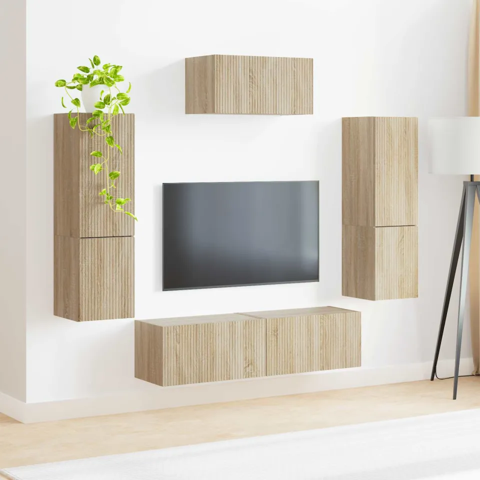 vidaXL Tv-meubelset 4 st Sonoma Eiken Bewerkt hout, foto 4