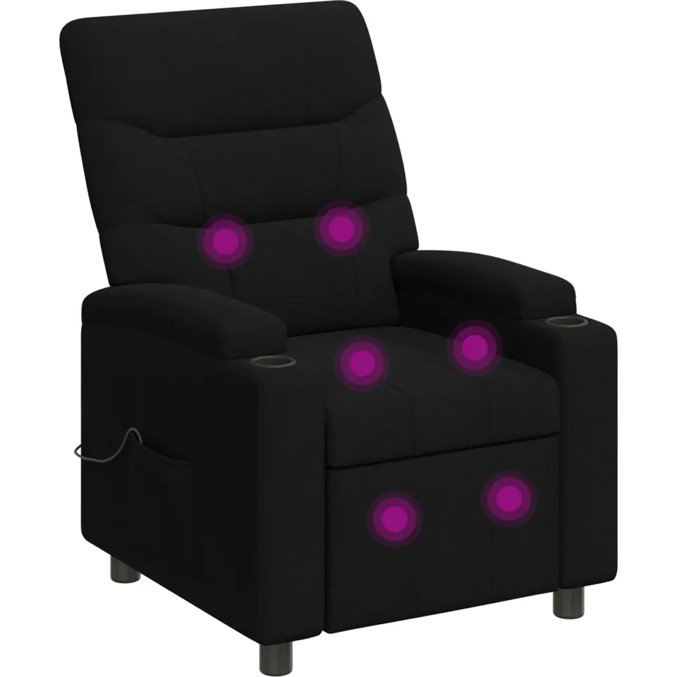 vidaXL Massage-relaxstoel Zwart 75 x 95 x 103 cm Stof