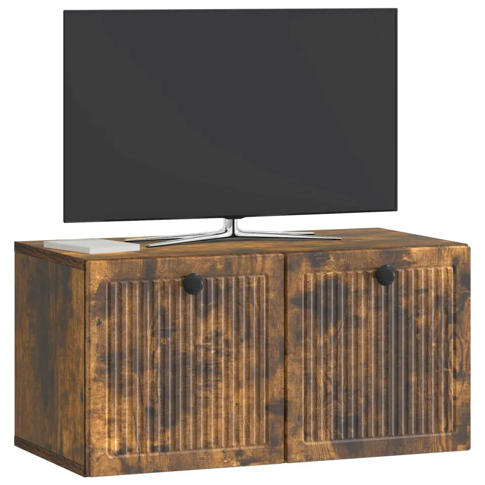 vidaXL Wandbeugel TV-kast 59,5 x 31 x 30 cm Gerookt eiken, foto 2