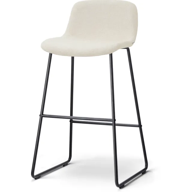 Nolon Nino-Mats barkruk cottonbeige - zwart onderstel - 75 cm
