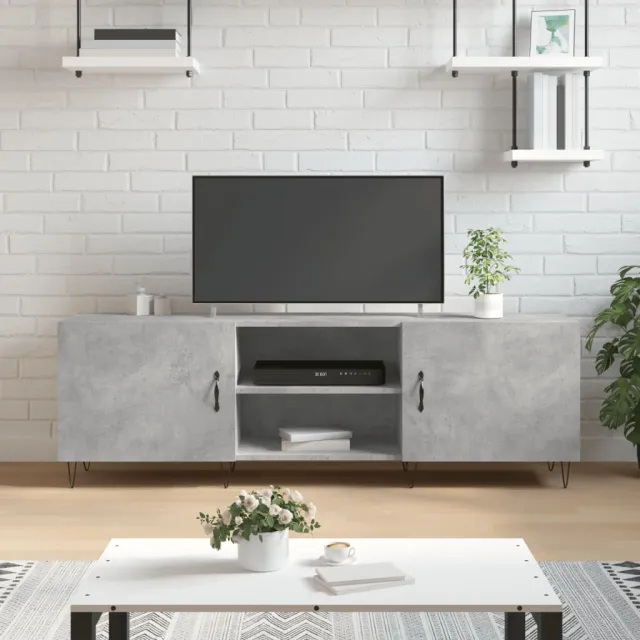 vidaXL Tv-meubel 150x30x50 cm bewerkt hout betongrijs grijs, foto 2