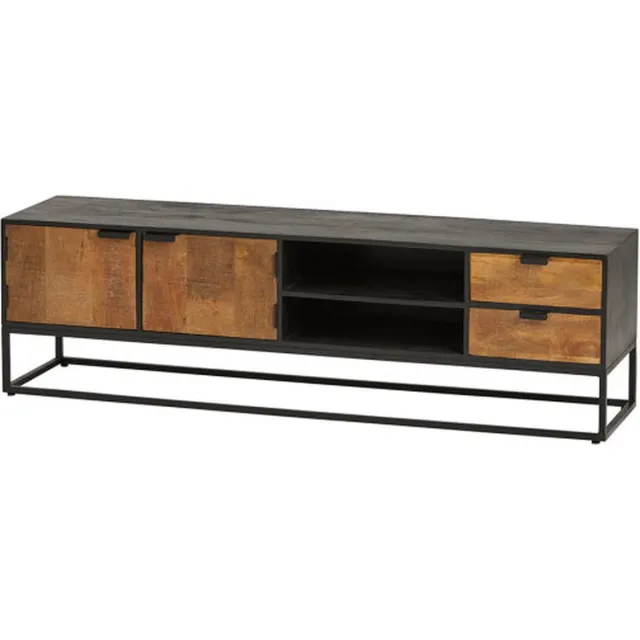 Nijwie TV-meubel Genovese 180 cm Mangohout - Naturel/Zwart
