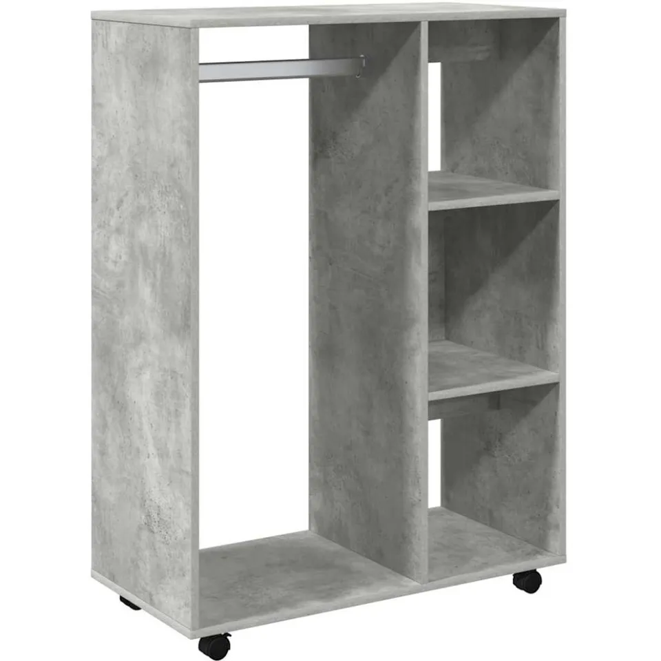 vidaXL Kledingkast 80x40x110 cm bewerkt hout betongrijs grijs, foto 3