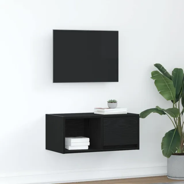 vidaXL TV-meubel 60x31x25,5 cm spaanplaat zwart eikenkleurig, foto 2