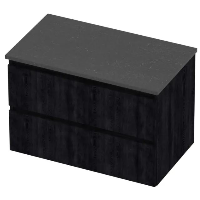 Proline Deck Badmeubelset Hardsteen Symmetrisch Gefreesd 80x46x55 cm Blue Stone Charcoal Oak Eiken