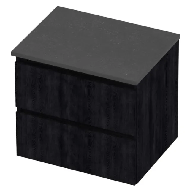Proline Deck Badmeubelset Hardsteen Symmetrisch Gefreesd 60x46x55 cm Blue Stone Charcoal Oak Eiken