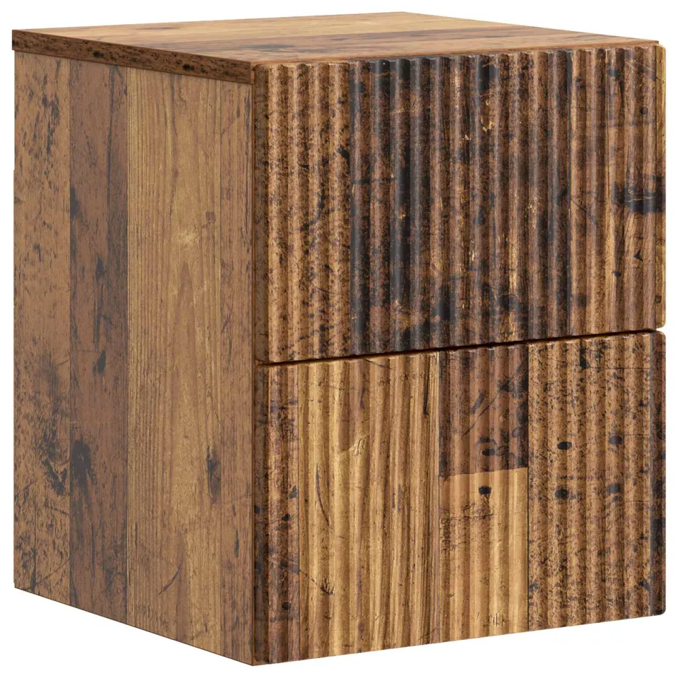 vidaXL Wandbeugel Bedkast Oud hout 33 x 34,5 x 40 cm Bewerkt hout bruin, foto 3