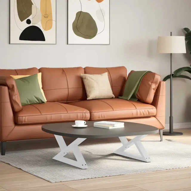 vidaXL Salontafelpoten 2 st 70x(30-31,3) cm staal wit