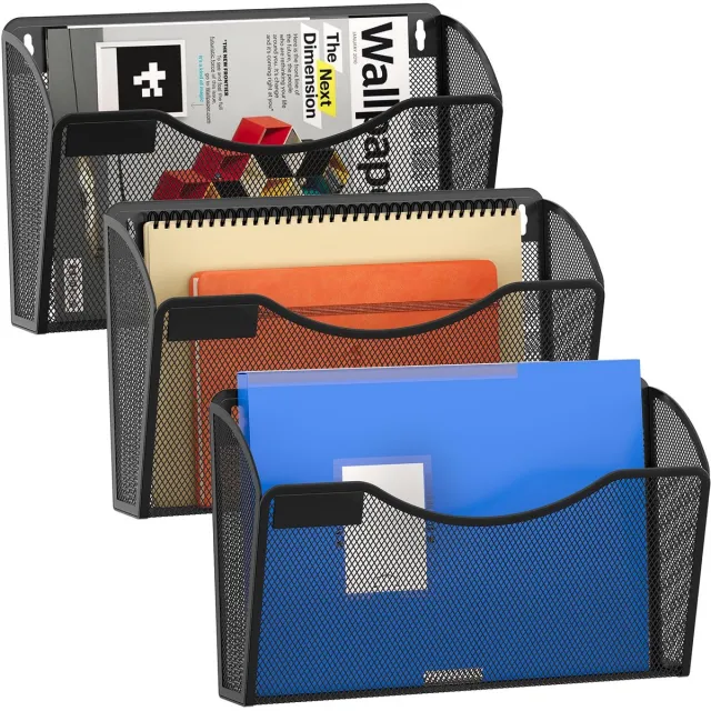 Unyqoos Wandorganizer voor A4 documenten en tijdschriften met elegant design Zwart