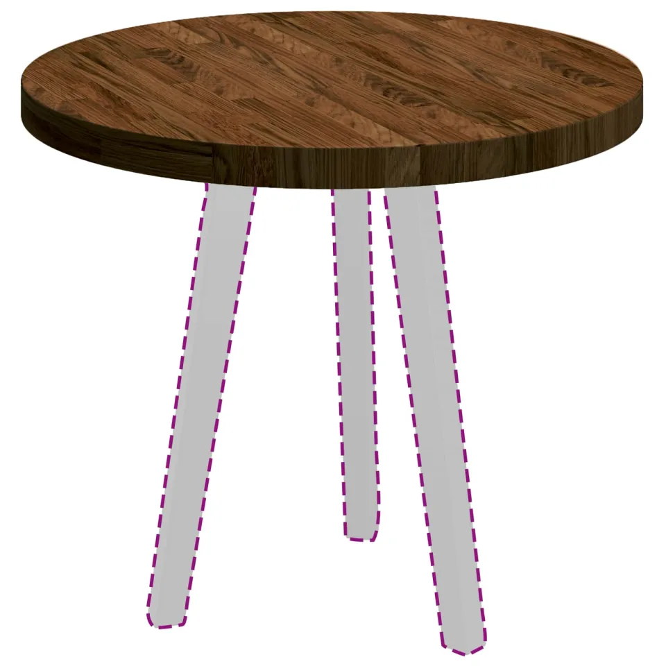 vidaXL Tafelblad Ø 60 x 4 cm Rond Massief Eikenhout Donkerbruin, foto 2