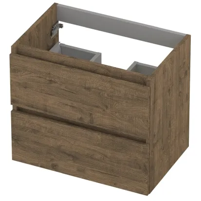 Ink onderkast 2 laden greeploos met houten keerlijst naturel eiken