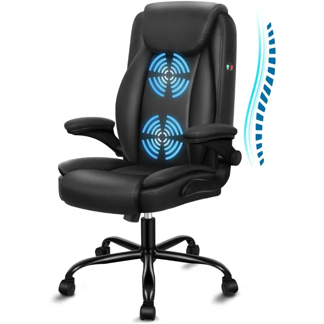 Alfordson Ergonomische bureaustoel, kantoordraaistoel, directiestoel zwart