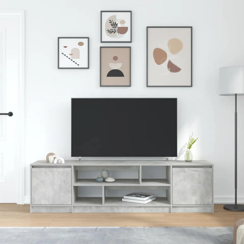 vidaXL Tv-meubel 188,5x41x50 cm spaanplaat betongrijs grijs, foto 3