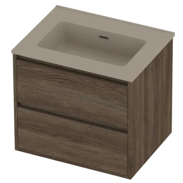 Proline Tribute Badmeubelset Porselein Elegant 60x46x54 cm Mat Crème Cotton Vital Oak Eiken