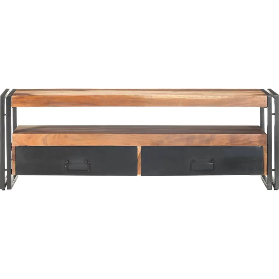 vidaXL Tv-meubel 120x30x40 cm massief hout bruin, foto 3