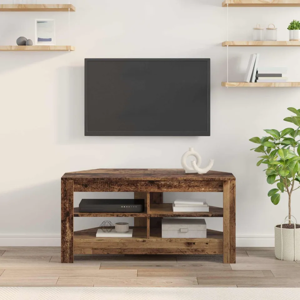 vidaXL HoekTVKast 102 x 41 x 50 cm Oud hout bruin, foto 4