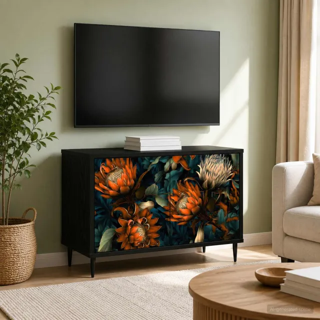 vidaXL Tv-meubel LOCHEM 69 x 33 x 50,5 cm Zwart eiken Bewerkt hout