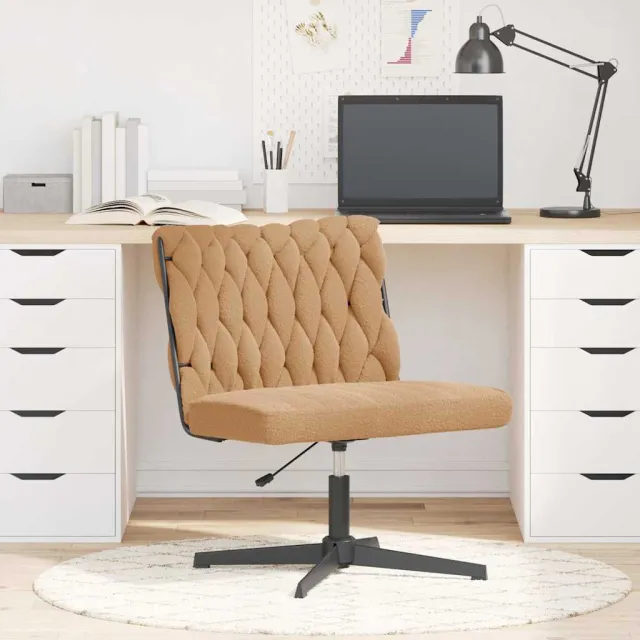 vidaXL Bureaustoel beige wolachtige stof, foto 2