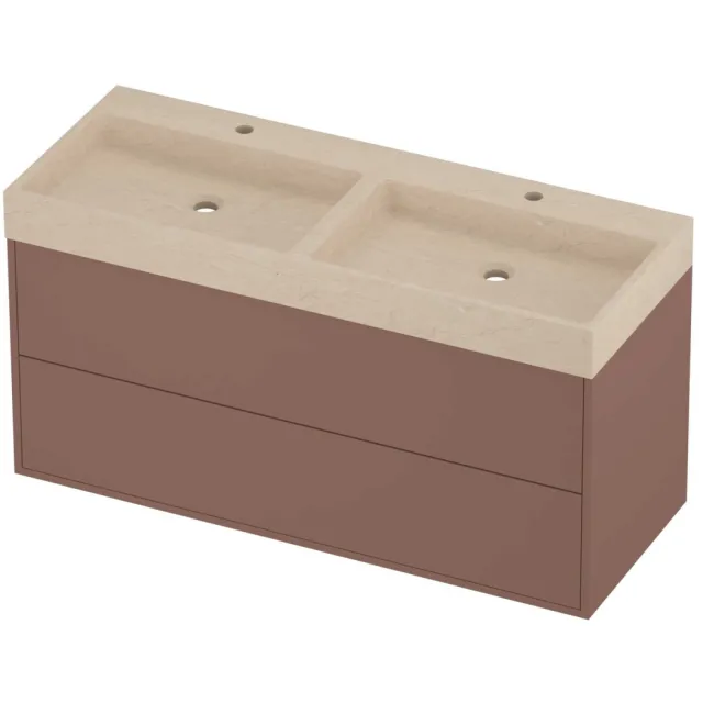Proline Evoli Badmeubelset Hardsteen Loft Symmetrisch 120x46x62 cm Sand Stone Beauty Blush Rosé Goud