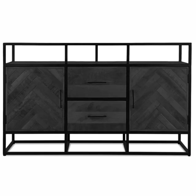 Benoa Dressoir Jax visgraat mangohout 150 cm - zwart