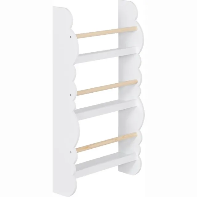 Thuys Luxe Boekenkast – Kind – Opbergkast Kinderkamer – 3 Boekenplanken – Hangend – Stijlvol Design – Hout – Wit