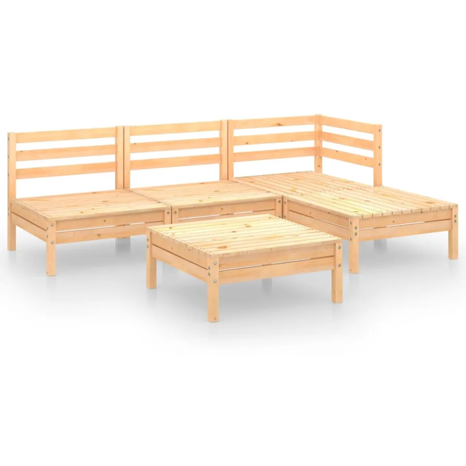 vidaXL 5-delige Loungeset massief grenenhout bruin, foto 3