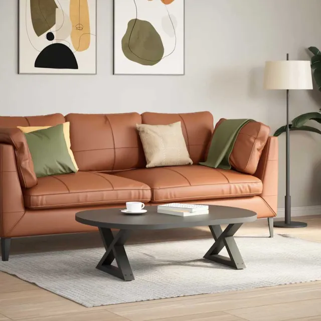 vidaXL Salontafelpoten 2 st 60x(30-31,3) cm staal antraciet Anthraciet