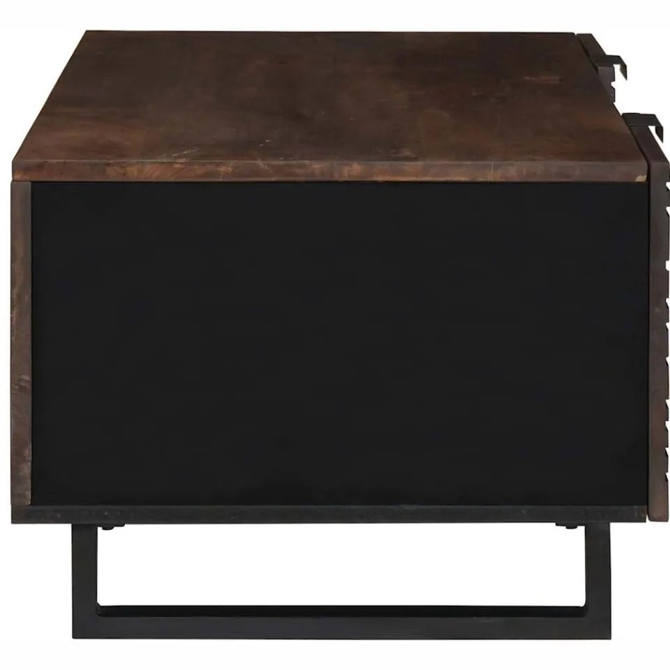 vidaXL Salontafel Walnotenhout 100 x 54 x 40 cm Bewerkt hout bruin, foto 4