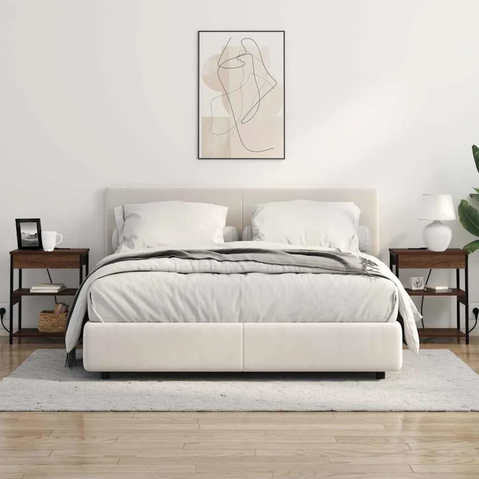 vidaXL Nachtkastje 2 st Bruin Eiken 41 x 31 x 51 cm Bewerkt hout, foto 4