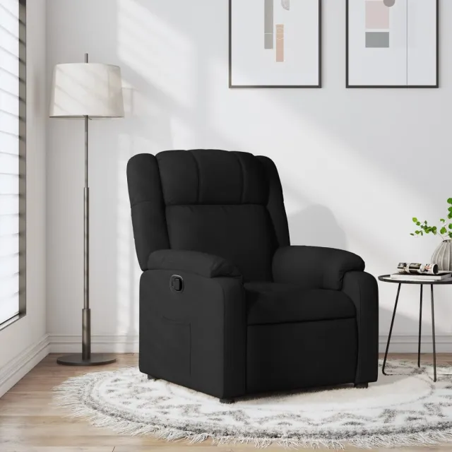 vidaXL Fauteuil verstelbaar stof zwart