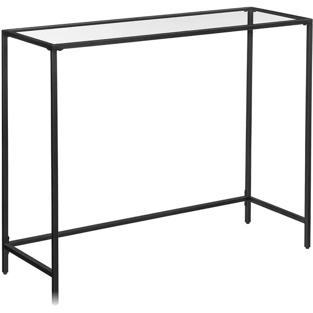 Songmics Consoletafel – Met gehard glazen blad – Zwart